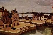 Jean-Baptiste Camille Corot Honfleur, maisons sur Le quais oil on canvas
